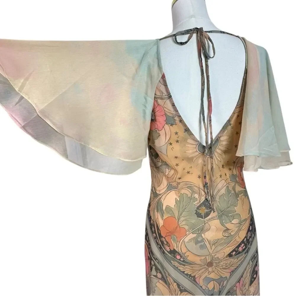 Free People Bohemian Witchy Celestial Nights Maxi Dress in Fairy Combo Large - Picture 11 of 15